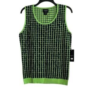 Rondina New York Grass Green Navy Sleeveless Pullover Top XL